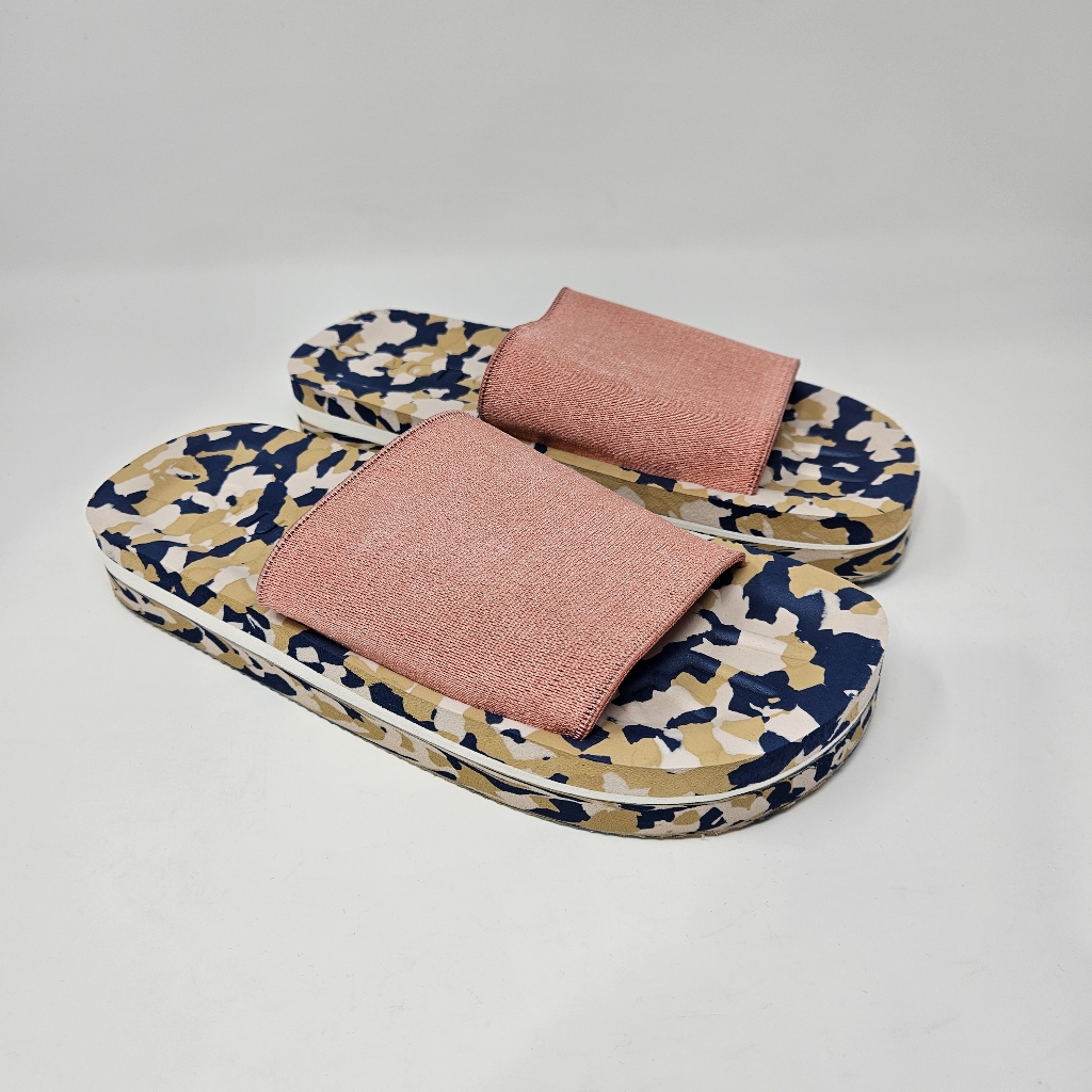 Acne Studios Elastic Tania Slides Pink & Navy 8 Us 38 Eu